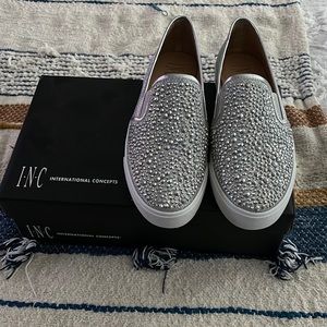 Slip on silver shoes size 7
